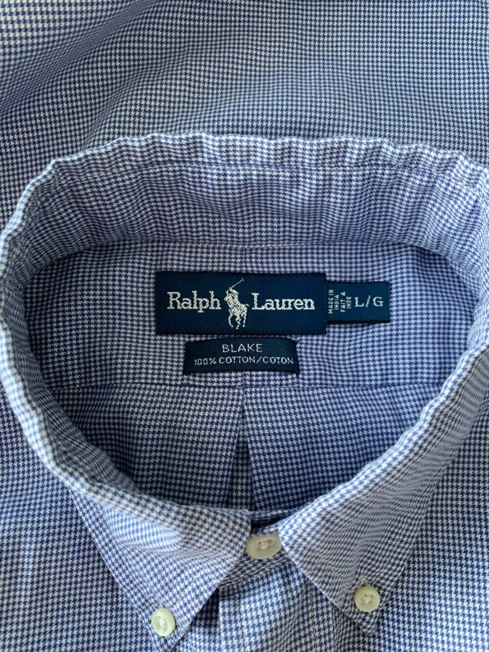 Ralph Lauren Blake 100% Cotton Button Down Long Sleeve Shirt Men's Size L - Picture 11 of 11